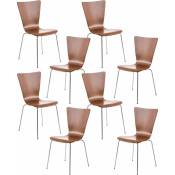 CLP - Lot de 8 chaises empilables Aaron Marron