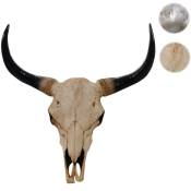 Crâne de décoration taureau 45cm HW C-T454, polyresin, sculpture, cornes longues, intérieur/plein air