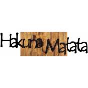 Décoration murale en bois et métal Walnut Hakuna Matata - Noyer