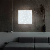 Etc-shop - Plafonnier en verre lampe de salon applique murale blanc satiné, pierres décoratives, 2x E14, LxP 29 x 29 cm