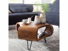 Finebuy table basse bois massif sheesham 55 x 38 x 55 cm table de salon | table d'appoint design moderne | meubles en bois naturel table de sofa | tab