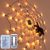 Groofoo - Décoration d'Halloween Toile d'araignée Décoration effrayante Araignées Décor de fête Led Toile d'araignée Lumières Lampe d'atmosphère