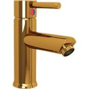 Helloshop26 - Robinet de lavabo de salle de bain robinet d'évier mitigeur de salle de bain mitigeur de salle d'eau maison intérieur 17,6 cm doré - Or