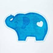 Homescapes - Tapis enfant - éléphant - Bleu