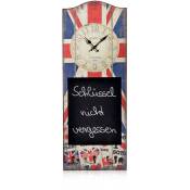 Horloge murale tableau mémo horloge crochet horloge bois utilisé découplage look 80 motif gastronomie gb drapeau anglais