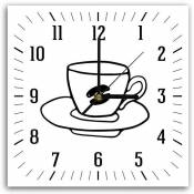 Horloges Murales le café 2 - 40 x 40 cm - Noir, blanc