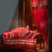 ISTANBUL - Rideau ajustable coton rouge lurex argent
