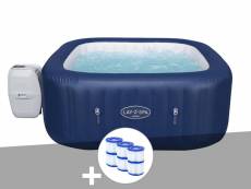 Kit spa gonflable bestway lay-z-spa hawaii carré airjet 4-6 places + 6 filtres