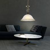 Lampe à suspension de style maison de campagne pour salon, lampe en verre et laiton antique dans un ensemble comprenant des ampoules led
