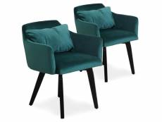 Lot de 2 fauteuils scandinaves gybson velours vert