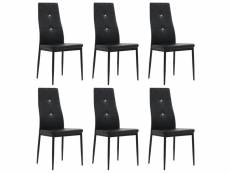Lot de chaises de salle à manger 6 pcs noir similicuir - noir - 43,5 x 43 x 96 cm