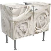 Meuble sous vasque Roses blanches - Dimension: 55cm x 60cm