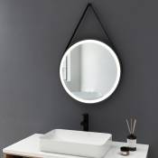 Miroir de salle de bain Rond led Φ50cm , Miroir avec éclairage Gradable Interrupteur tactile - Blanc chaud/Neutre/Blanc froide - Meykoers