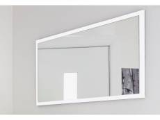 Miroir mural avec cadre, made in italy, miroir de salle de bain, 120x2h60 cm, couleur blanc brillant 8052773601467