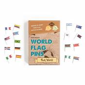 Miss Wood Punaises pour carte avec drapeaux du monde, Marron, taille Unique