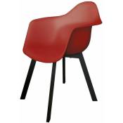 Ozalide - Fauteuil pour table de jardin Malmo - 55 x 46 x 84 - Rouge