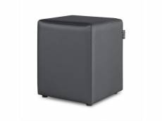 Pouf cube similicuir gris 1 unité 3790477