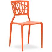 Privatefloor - Chaise d'extérieur - Chaise de jardin design - Viena Orange clair - pp, Plastique - Orange clair