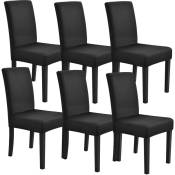 Set de 6 housses de chaise protecteur élastique noir