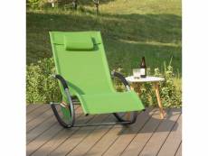 Sobuy ogs28-grx2 lot de 2 bain de soleil chaise longue fauteuil à bascule avec appui-tête et pochette latérale et repose-pieds