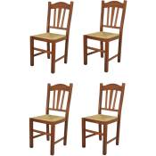 T M C S - Tommychairs - Set 4 chaises silvana pour cuisine, bar et salle à manger, robuste structure en bois de hêtre peindré en couleur noyer clair