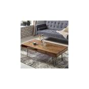 Table basse 2 tiroirs 120x60x40 cm en bois de sheesham