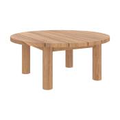 Table basse ronde de jardin en bois de teck massif
