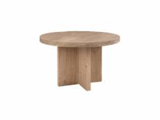 Table de repas ronde bois massif clair 120 cm n°1