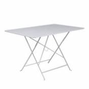 Table pliante Bistro / 117 x 77 cm - 6 personnes - Trou parasol - Fermob blanc en métal