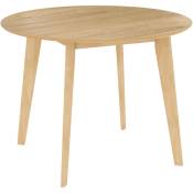 Table ronde Réno 4 personnes en bois clair D100 cm