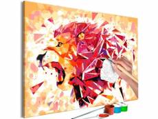 Tableau à peindre soi-même peinture par numéros motif lion abstrait 60x40 cm tpn110001