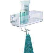 Tagère de salle de bain rectangulaire quadro avec crochet, douche Vacuum-Loc Wenko