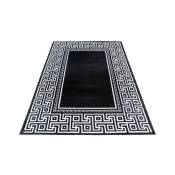 Tapis rectangle pour salon baroque à mèches courtes Stessy Noir 200x290 - Noir