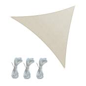 Toile d'ombrage triangulaire imperméable 3,6x3,6x3,6 en blanc crème
