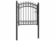 Vidaxl portail de clôture avec pointes acier 100x100