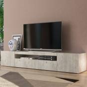 Web Furniture - Meuble tv design avec portes tiroirs à rabat 200 cm Daiquiri Concrete l