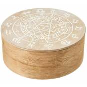 Zen Et Ethnique - Boite ronde Astro blanchie en bois