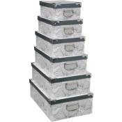 5five - 6 boîtes delicatesse noir et blanc coins métal