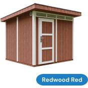Abri de jardin à base de bois en panneaux lp SmartSide 6 m² - extérieures L294xL279xH237 cm Timbela M903- Couleur de peinture redwood red