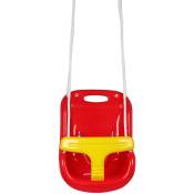 Balançoire d'enfant-siège bébé en plastique ，Siège de balançoire pour bébé 372340cm rouge,Corde pré-montée