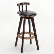 Chaise de bar en bois massif, chaise de bar continental créativité ménage haute tabouret Vintage chanvre corde fauteuil réception chaise chaise décora