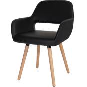 Chaise de salle à manger Altena ii, fauteuil, design rétro des années 50 similicuir, noir - black
