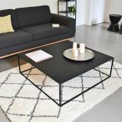 Decoclico Factory - Table basse carrée en métal noir mat Bricklane - Noir