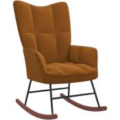 Design In - Chaise à bascule Style Moderne, Rocking Chair Fauteuil Relax, Marron Velours vidaXL