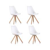 Designetsamaison - Lot de 4 chaises scandinaves blanches