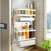 Etagères magnétiques de réfrigérateur de cuisine, Étagère Réfrigérateur Magnétique pour condiments et bocaux, pour Réfrigérateur, Machines à Laver