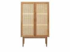 Hogarn - armoire 2 portes en bois et cannage - couleur - bois clair 180123