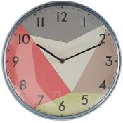 Horloge Murale Rétro 33 cm de Diamètre Multicolore Accessoire Déco Tendance pour Salon Chambre Cuisine ou Salle à Manger Moderne Beliani