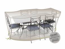 Housse de protection pour table à manger rectangulaire + chaises 240 x 130 x 70 cm