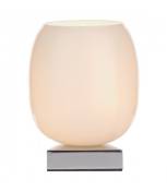 Lampe de table Dino Chrome poli,verre blanc 1 ampoule 15cm